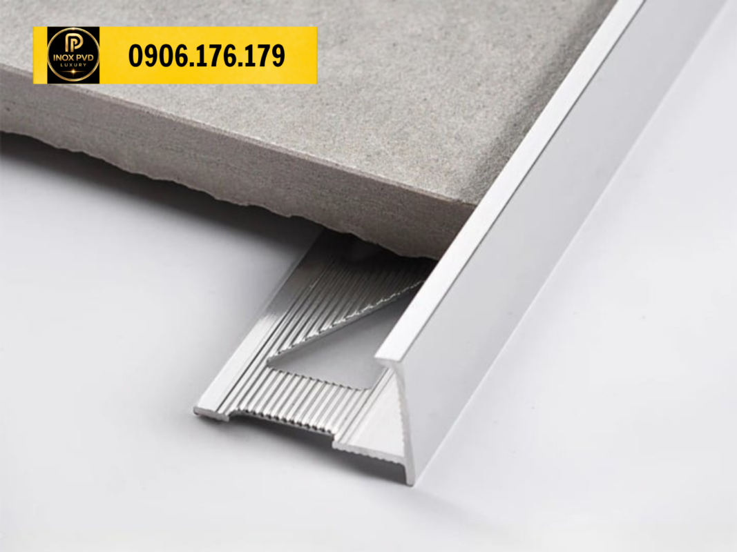 Nẹp chặn gạch inox nhôm trang trí hoàn thiện mép gạch tại Thốt Nốt Cần Thơ