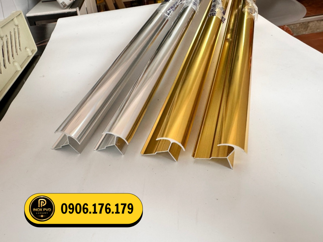 Hình ảnh nẹp nhôm bo góc tròn 2 cánh cho công trình cao cấp tại Hồ Chí Minh Đồng Nai Tây Ninh