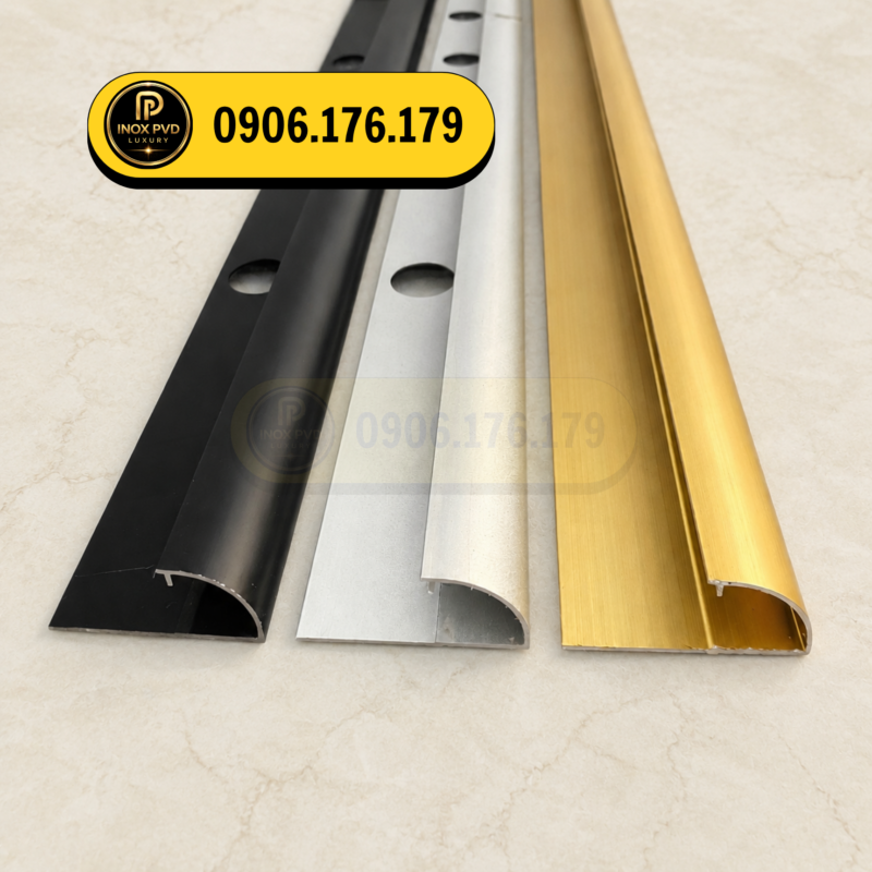 Nẹp nhôm bo góc tròn YC10 bền đẹp tại Sài Gòn