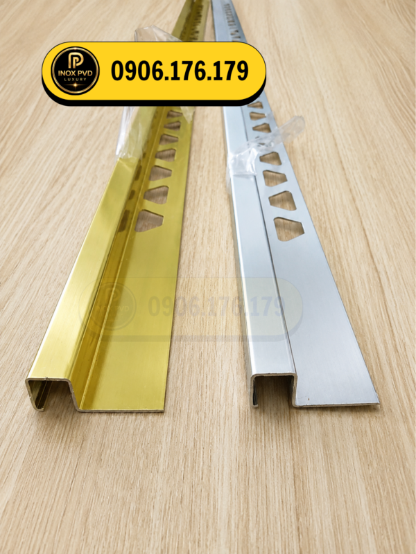 Hình ảnh nẹp nhôm bo góc vuông Sài Gòn ứng dụng cho góc cột và khu vực hoàn thiện nội thất cao cấp.