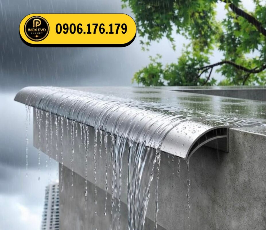 Nẹp ngắt nước mưa Ninh Kiều Cần Thơ nhôm anode chống nước mưa bám tường